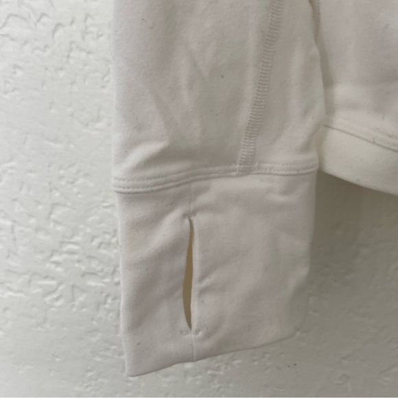 Lululemon White Half Zip Kangaroo Pocket Jacket, Size 12 - Picture 9 of 10